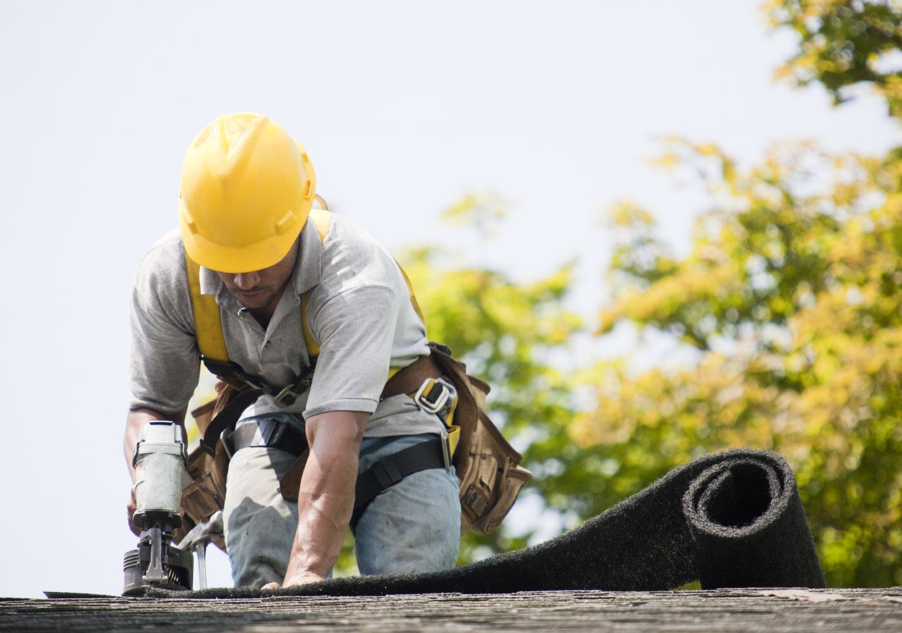construction worker on roof