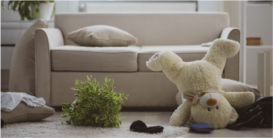 House in the aftermath of an earthquake